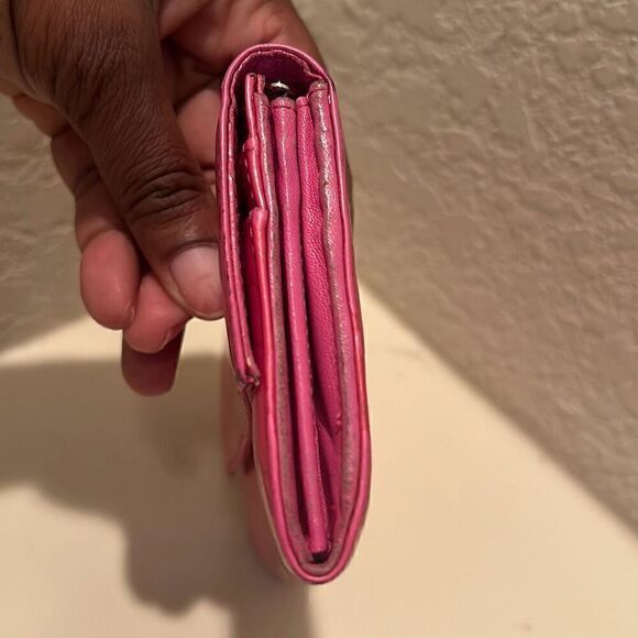 Dior Women's Ultimate Continental Long Wallet Red Patent Logo Embossed Trendy - Picture 4 of 15